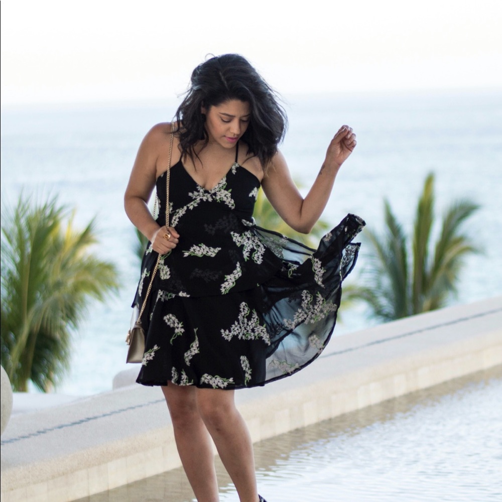 AQUA RUFFLE DRESS